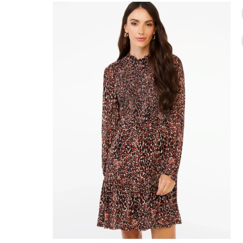 NWT - Scoop Women’s Smocked Short Dress with Long Sleeves - Size:XXXL